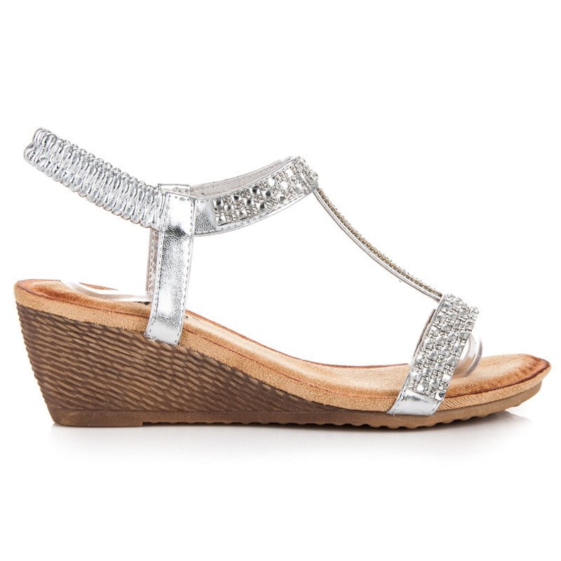 Fama Elegante Keilsandalen grau