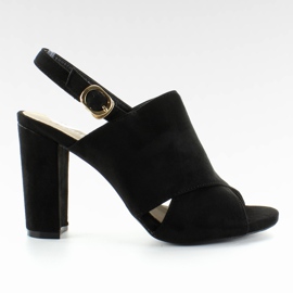 Sandalen mit breiter Ferse M227P Schwarz