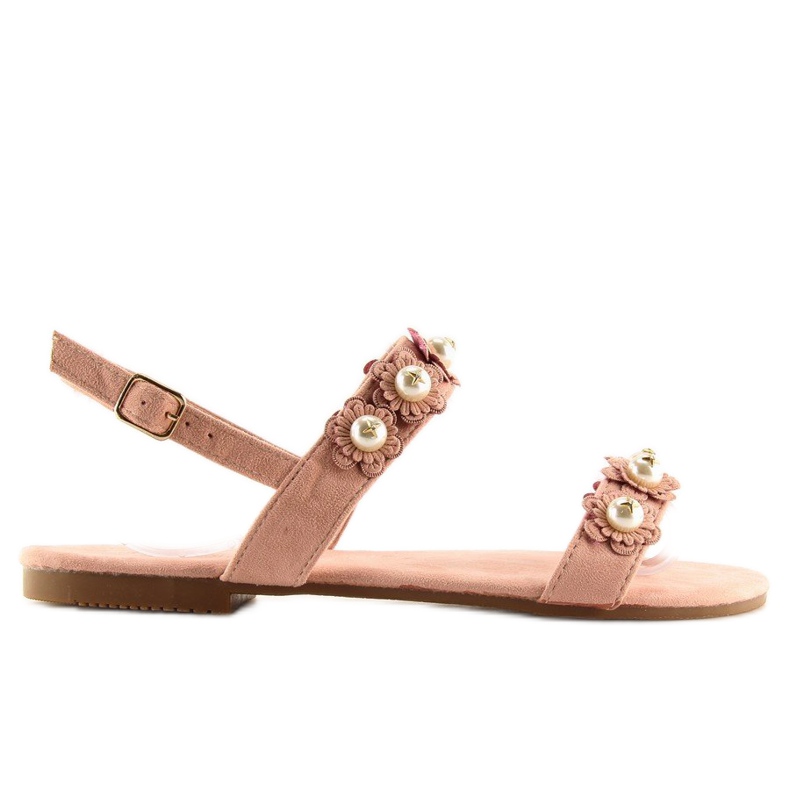 Damensandalen mit rosa Perlen 55-66 Pink