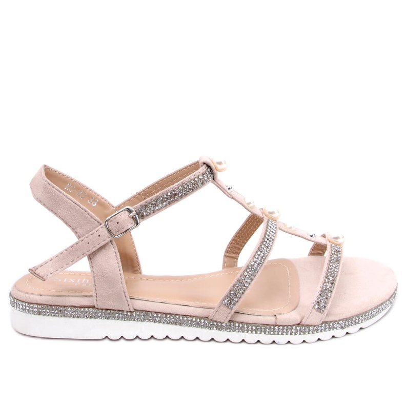 Sandalen mit rosa Perlen RC-33 Pink