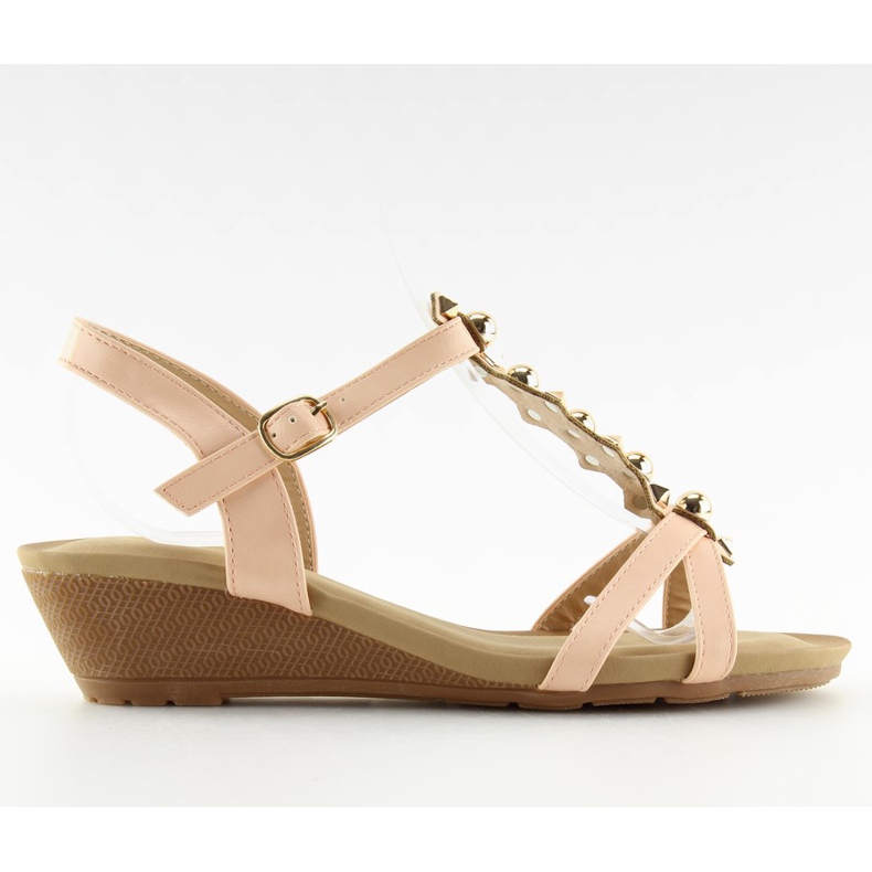 Sandalen auf niedrigem Keilabsatz rosa HX-1 Pink