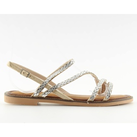 Sandalen mit beigem Zirkonia FM814 apricot
