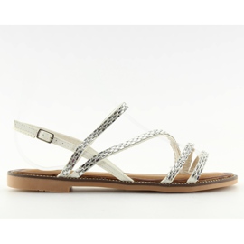 Sandalen mit weißen Zirkonias FM814 weiß
