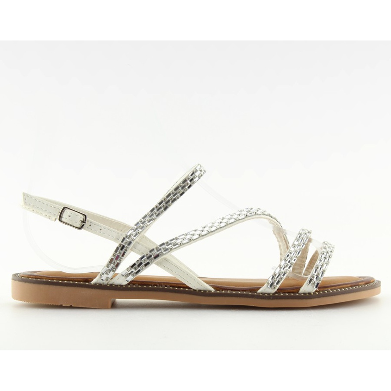 Sandalen mit weißen Zirkonias FM814 weiß