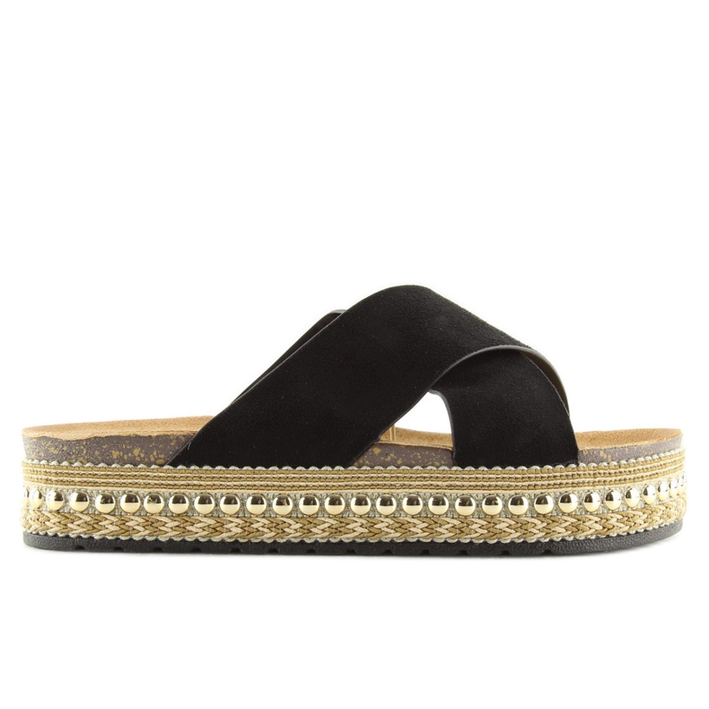 H55 schwarze Espadrilles-Hausschuhe