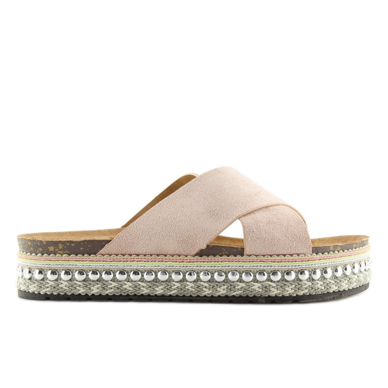 H55 Rosa Espadrilles-Hausschuhe