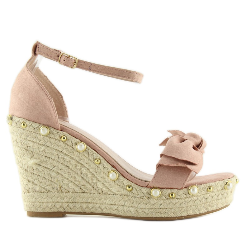 Sandalen, Espadrilles auf rosa Wedges L2668