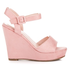 Primavera Keilsandalen aus Wildleder rosa