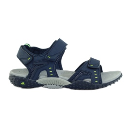 American Club Sandale mit Einsatz aus amerikanischem 1715-Leder navy blau