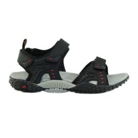 American Club Sandale mit Einsatz aus amerikanischem 1715-Leder schwarz