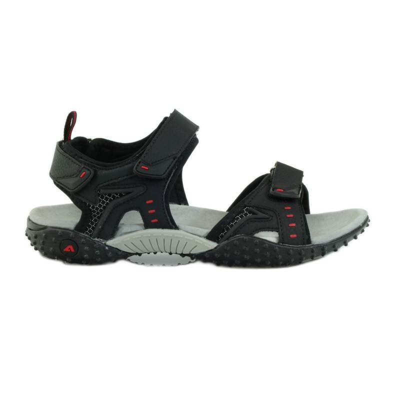 American Club Sandale mit Einsatz aus amerikanischem 1715-Leder schwarz