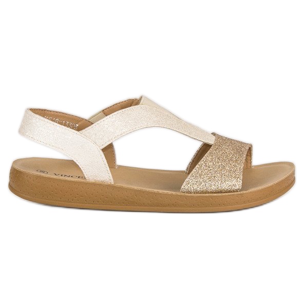 Goldene Vinceza-Sandalen