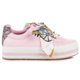 Vices Stylische Turnschuhe auf der Lasterplattform rosa