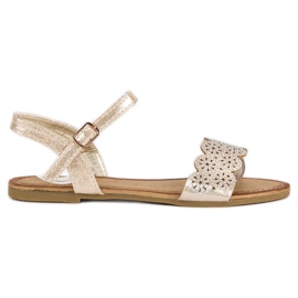 Comer Flache Sandalen mit Schnallenverschluss gelb