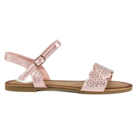 Comer Flache Sandalen mit Schnallenverschluss rosa
