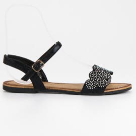 Comer Flache Sandalen mit Schnallenverschluss schwarz