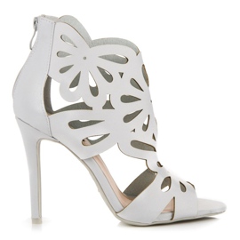 Vices Elegante Sandalen mit Lasteroberteil grau