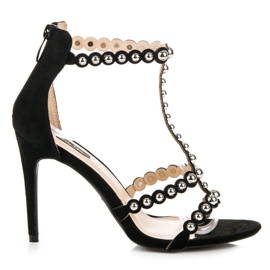 Schwarze Wildledersandalen