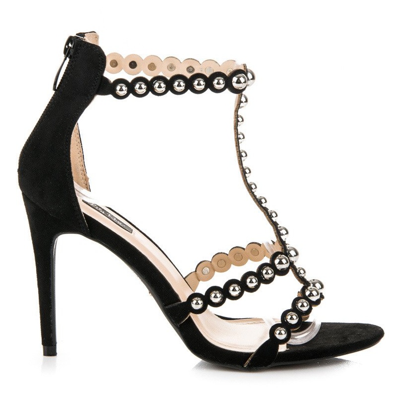 Schwarze Wildledersandalen