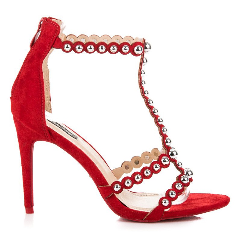 Rote Wildledersandalen