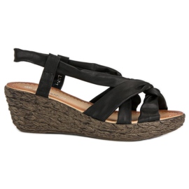 Keilsandalen zum Hineinschlüpfen schwarz