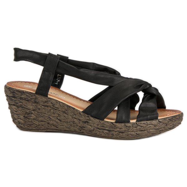 Keilsandalen zum Hineinschlüpfen schwarz