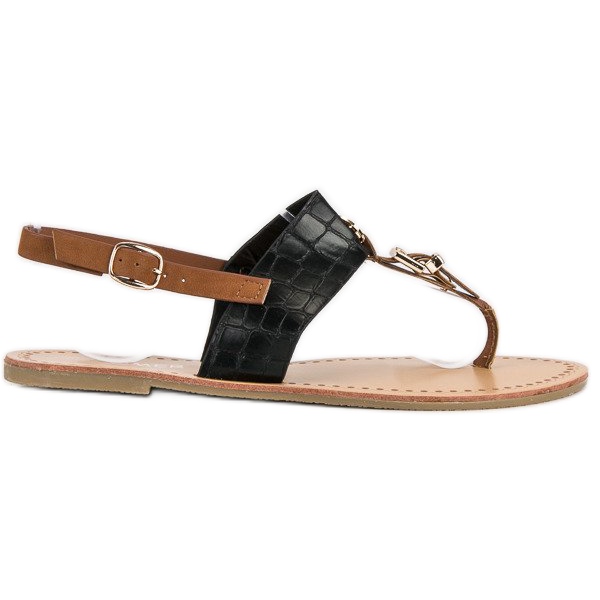 Comer Stylische Flip-Flop-Sandalen braun schwarz