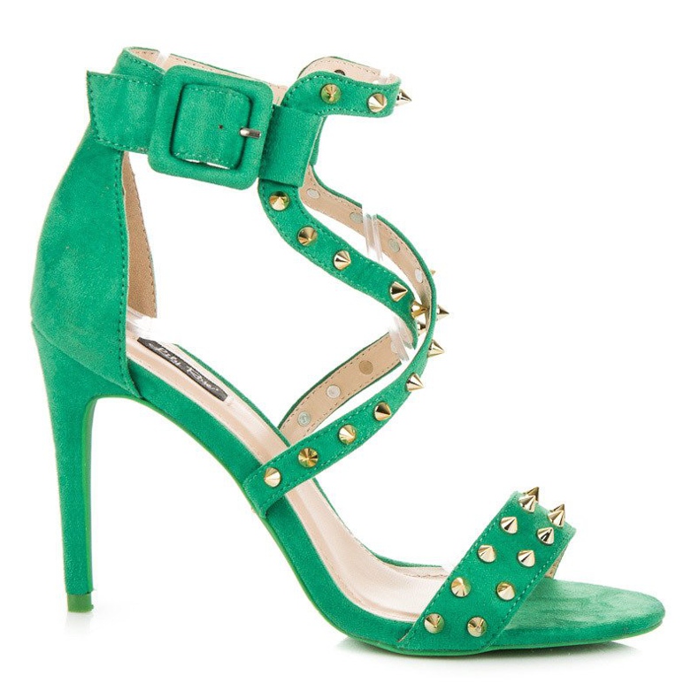 Grüne Sandalen auf hohem Absatz