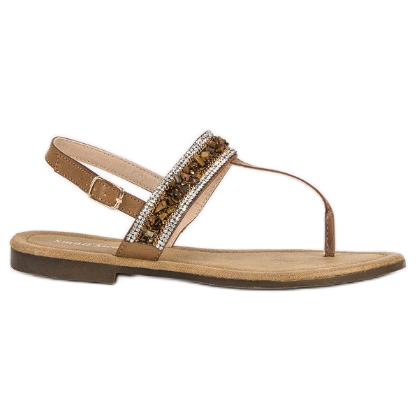 Small Swan Braune Flip-Flops