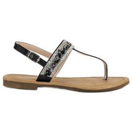 Small Swan Schwarze Sandalen aus Flip-Flops