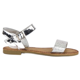 Comer Elegante silberne Sandalen grau