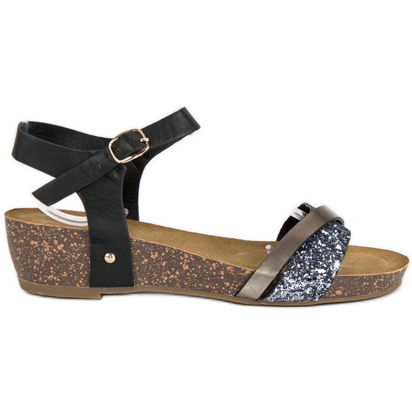 Bequeme Keilsandalen schwarz