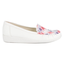 Tullo Weiße Mokassins mit Blumen