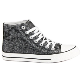 Hohe Turnschuhe für Damen grau