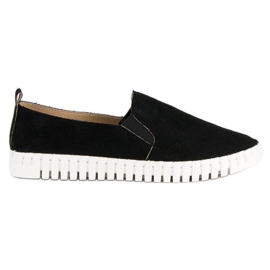 Tullo Schwarze Wildleder-Slipper