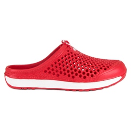 Hasby Rote durchbrochene Pantoffeln