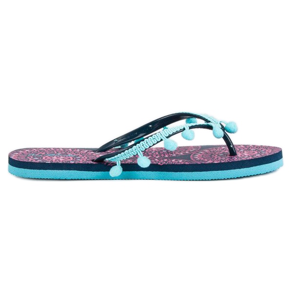 Ax Boxing Flip-Flops mit Bommeln blau