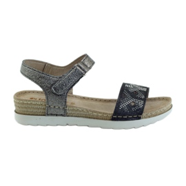 Bequeme INBLU-Sandalen in Silber-Graphit grau