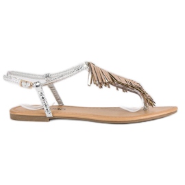 Silberne japanische Sandalen grau