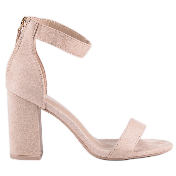 Wildleder-Sandalen mit Reißverschluss braun