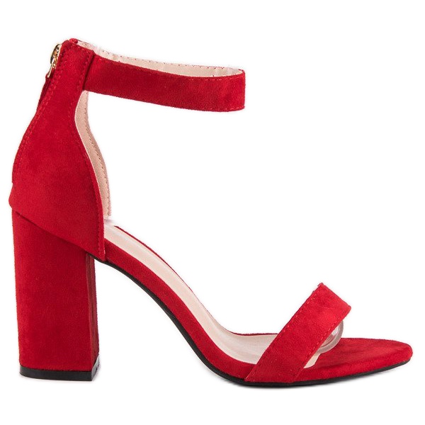 Wildleder-Sandalen mit Reißverschluss rot