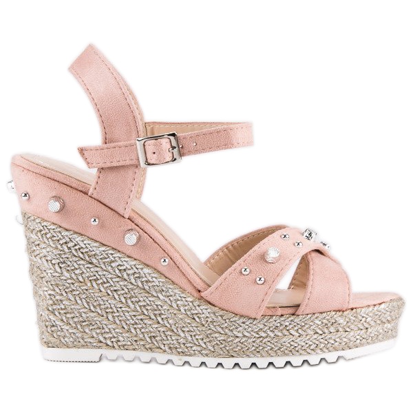 Erynn Espadrilles-Sandalen mit Keilabsatz rosa