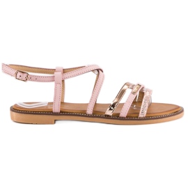 Bello Star Flache Sandalen mit Schnalle rosa