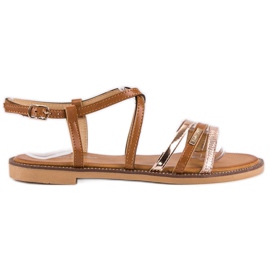 Bello Star Flache Sandalen mit Schnalle braun