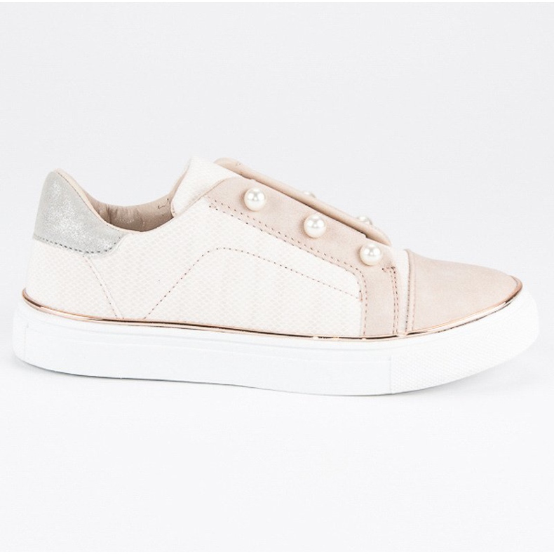 Turnschuhe mit Perlen braun