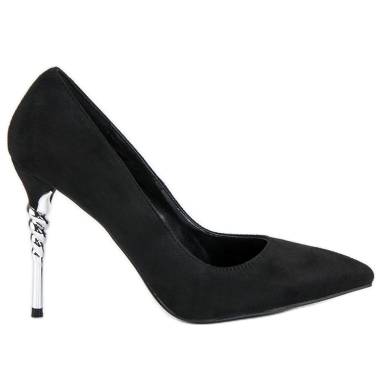 Schwarze Wildleder-Heels