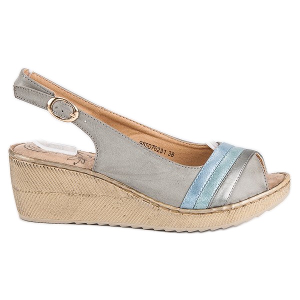 Bequeme Keilsandalen grau