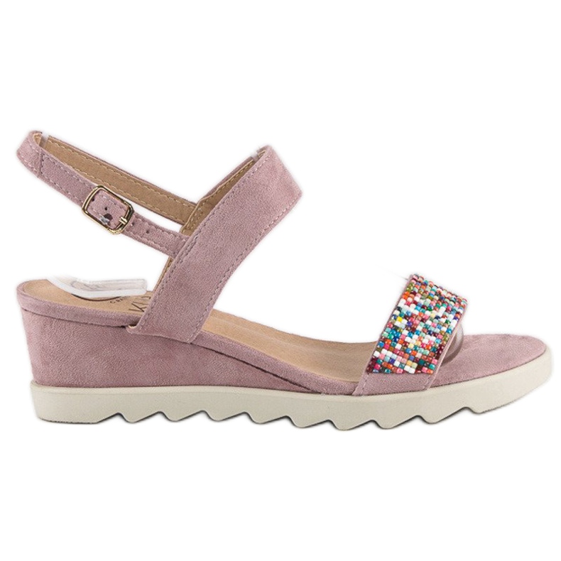 Kylie Sandalen mit Perlen rosa