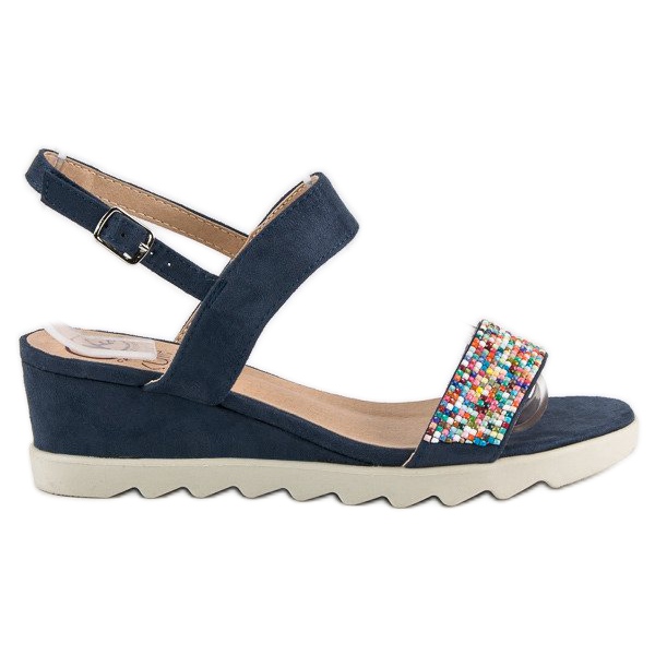 Kylie Sandalen mit Perlen blau