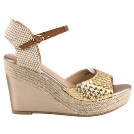 Kylie Goldene Espadrilles-Sandalen